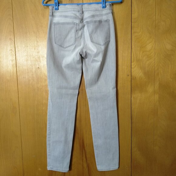 J. Crew Factory Women's Size 25 Gray Stretch Skinny Denim Jeans Distressed - Picture 4 of 6